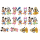 TBabyD18 Set 18 caketoppers de vafa Baby Disney Mickey Minnie Donald Daisy Pluto Goofy bebelusi